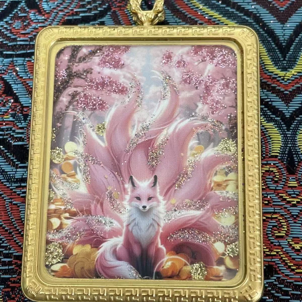 Handmade Tibetan Thangka Pendant Necklace - Samantabhadra Bodhisattva Zodiac Guardian Amulet for Dragon & Snake
